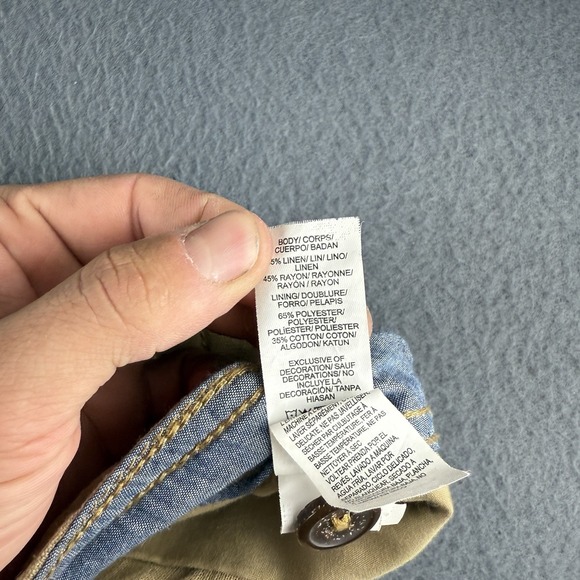 Lucky Brand Shorts Men's 36* Beige Cargo Linen Blend Drawstring Utility Summer - Picture 5 of 11